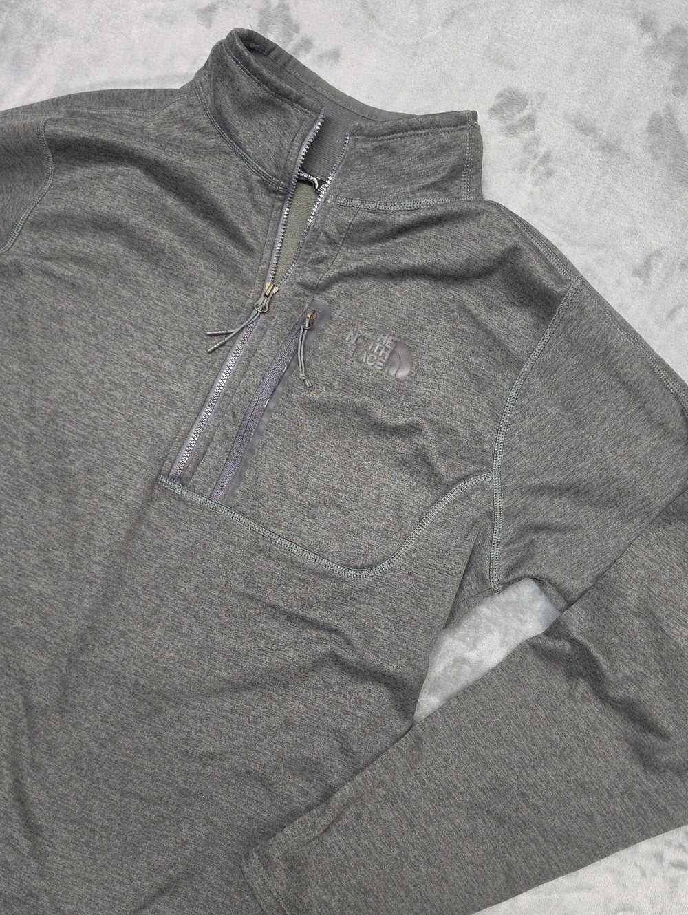 The North Face Men's Heather Gray Half-Zip Pullover Sz MED